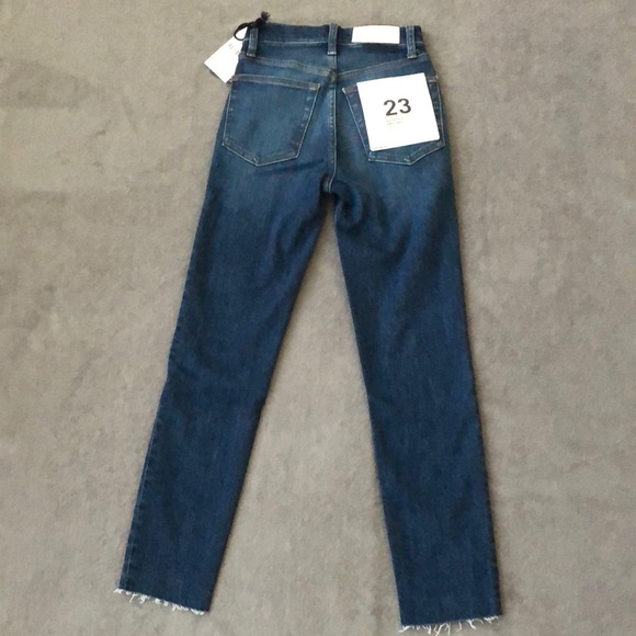 Re/Done 90s Extra Stretch High Rise Ankle Crop Royal Fade 23 - Picture 10 of 15